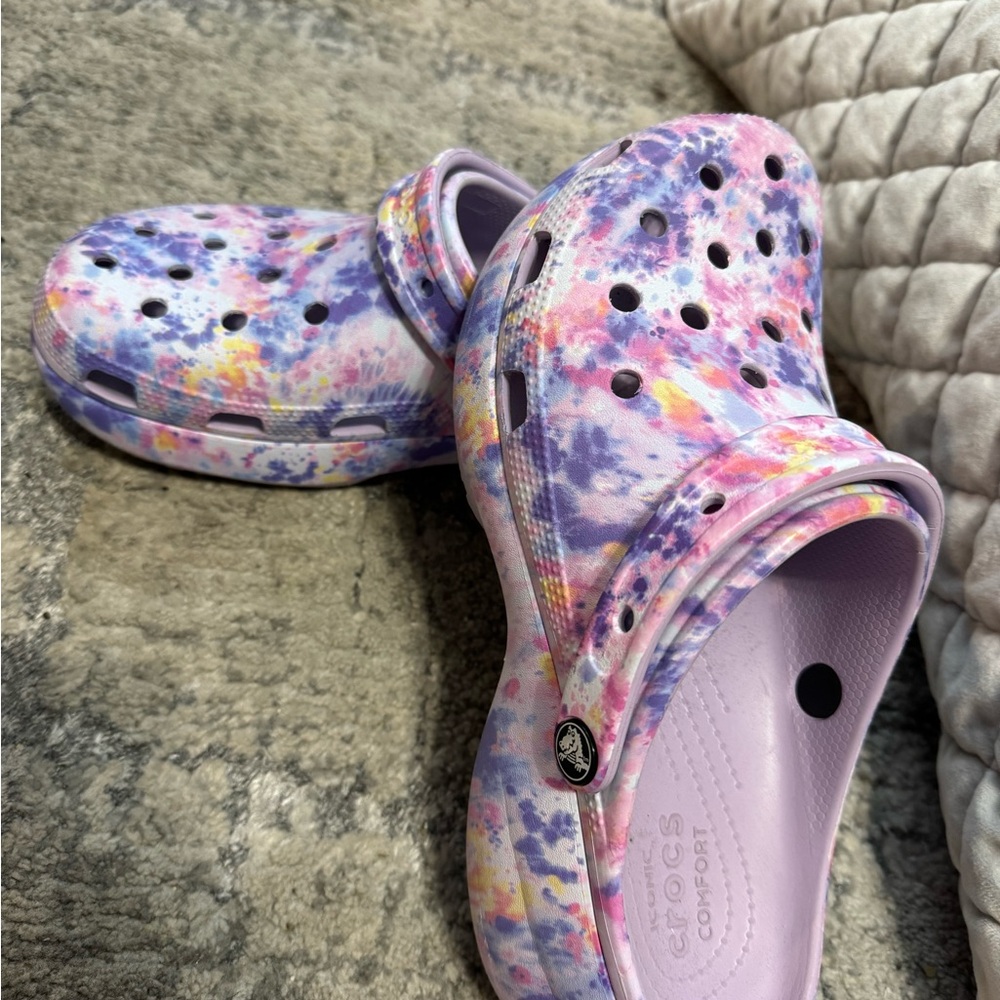 Tie dye crocs